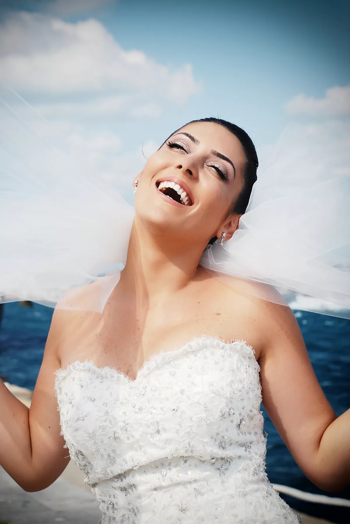 Wedding portrait of a bride with veil