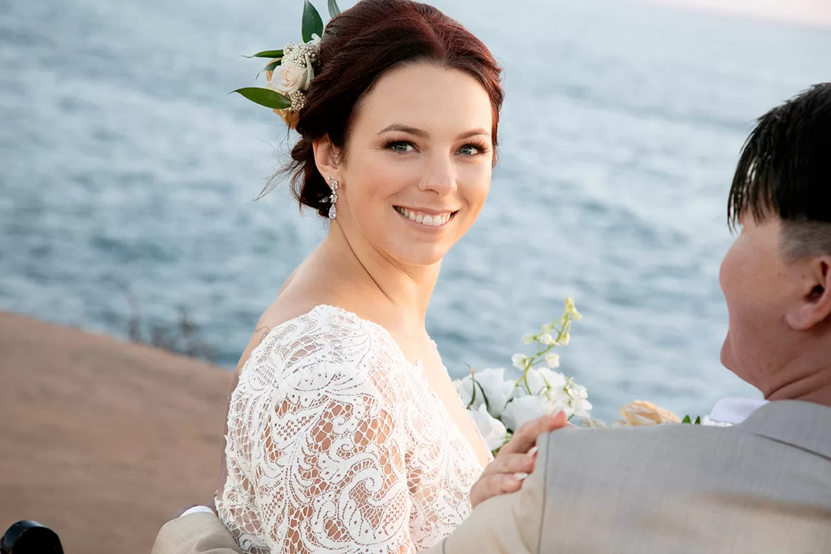 Wedding photography of a beautiful bride from a beach wedding