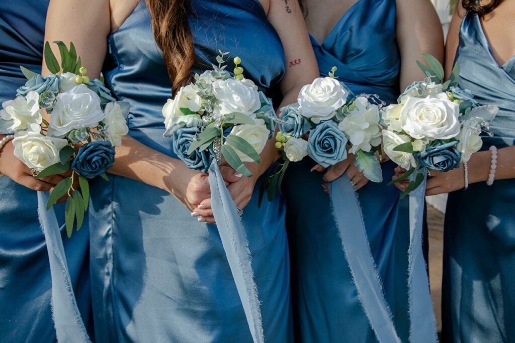 bridesmaids bouquet details from wedding