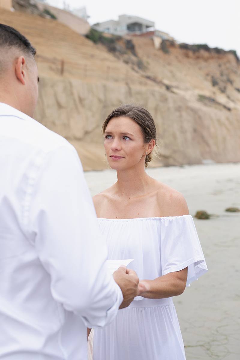 Romantic beach elopement best photographer in San Diego