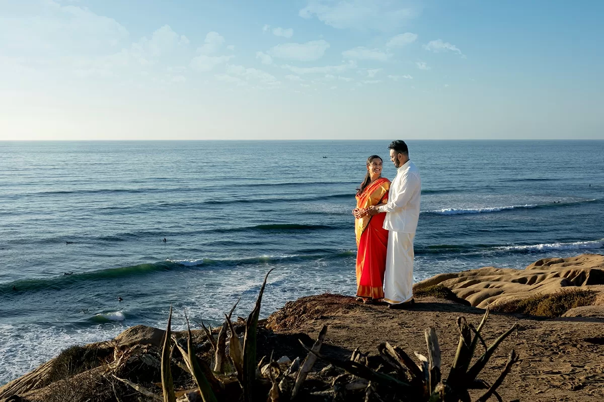 Indian wedding photography in San Diego Sunset Cliffs