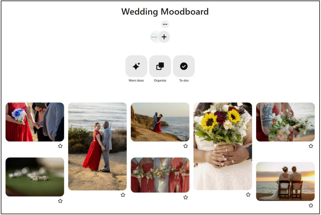 wedding moodboard for photographer