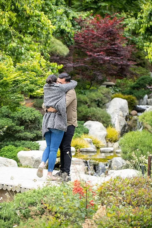 Unforgettable surprise proposal at Japanese Garden